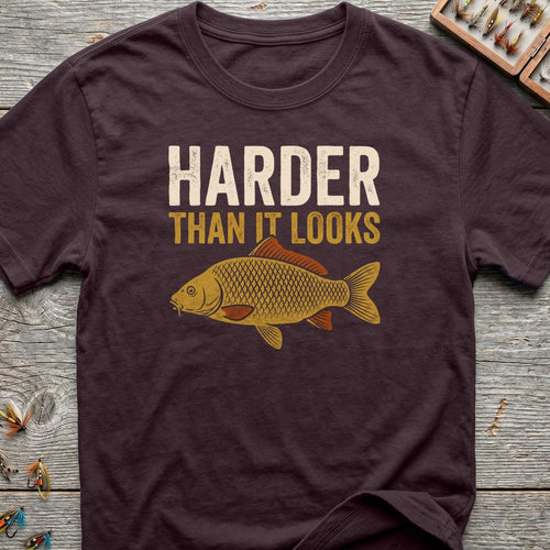 Carp Harder Than It Looks - Dark Chocolate t-shirt