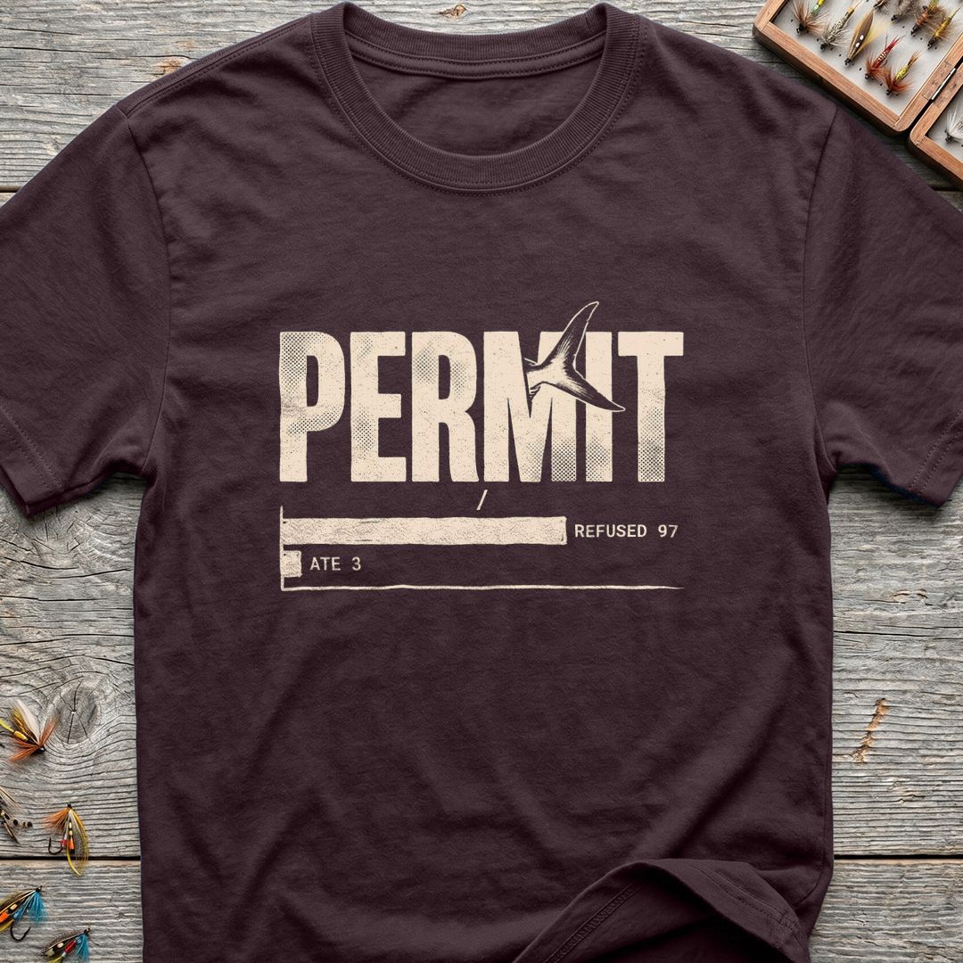 Permit Refused 97 Ate 3 - Dark Chocolate t-shirt