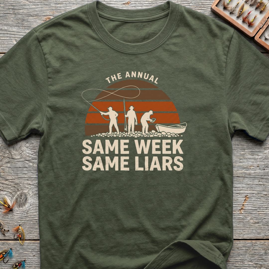 Same Week Same Liars - Military Green t-shirt