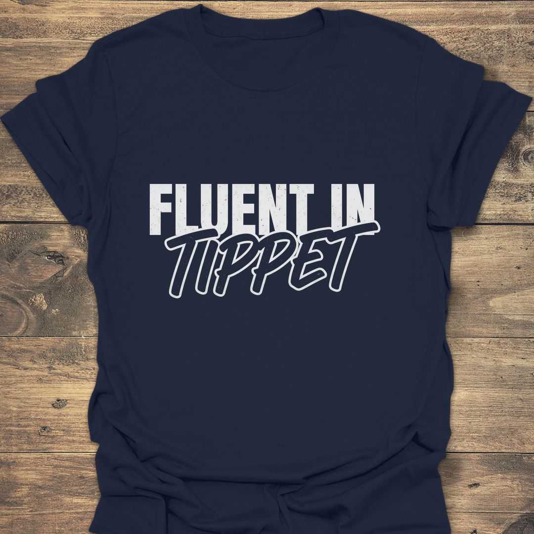 Fluent In Tippet - Navy t-shirt