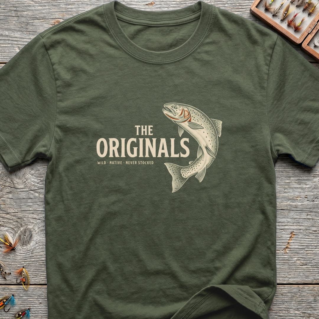 The Originals Wild Native Trout - Military Green t-shirt