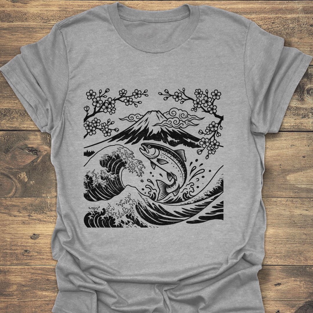 Leaping Trout Great Wave - Sport Grey t-shirt