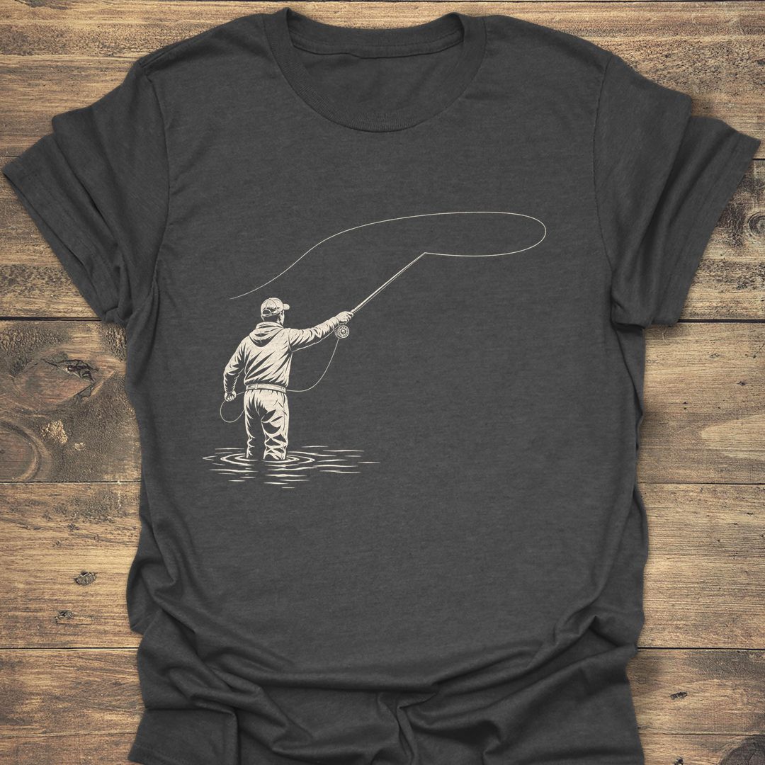 Wading Angler Casting Loop - Dark Heather t-shirt