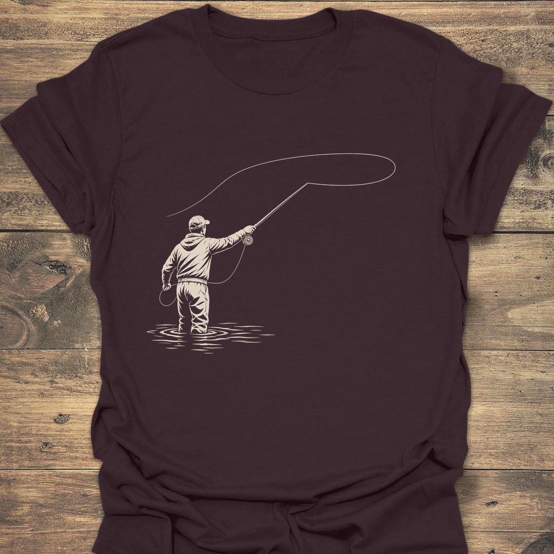 Wading Angler Casting Loop - Dark Chocolate t-shirt