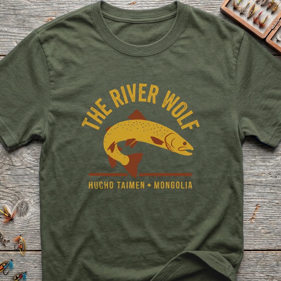 The River Wolf Taimen - Military Green t-shirt