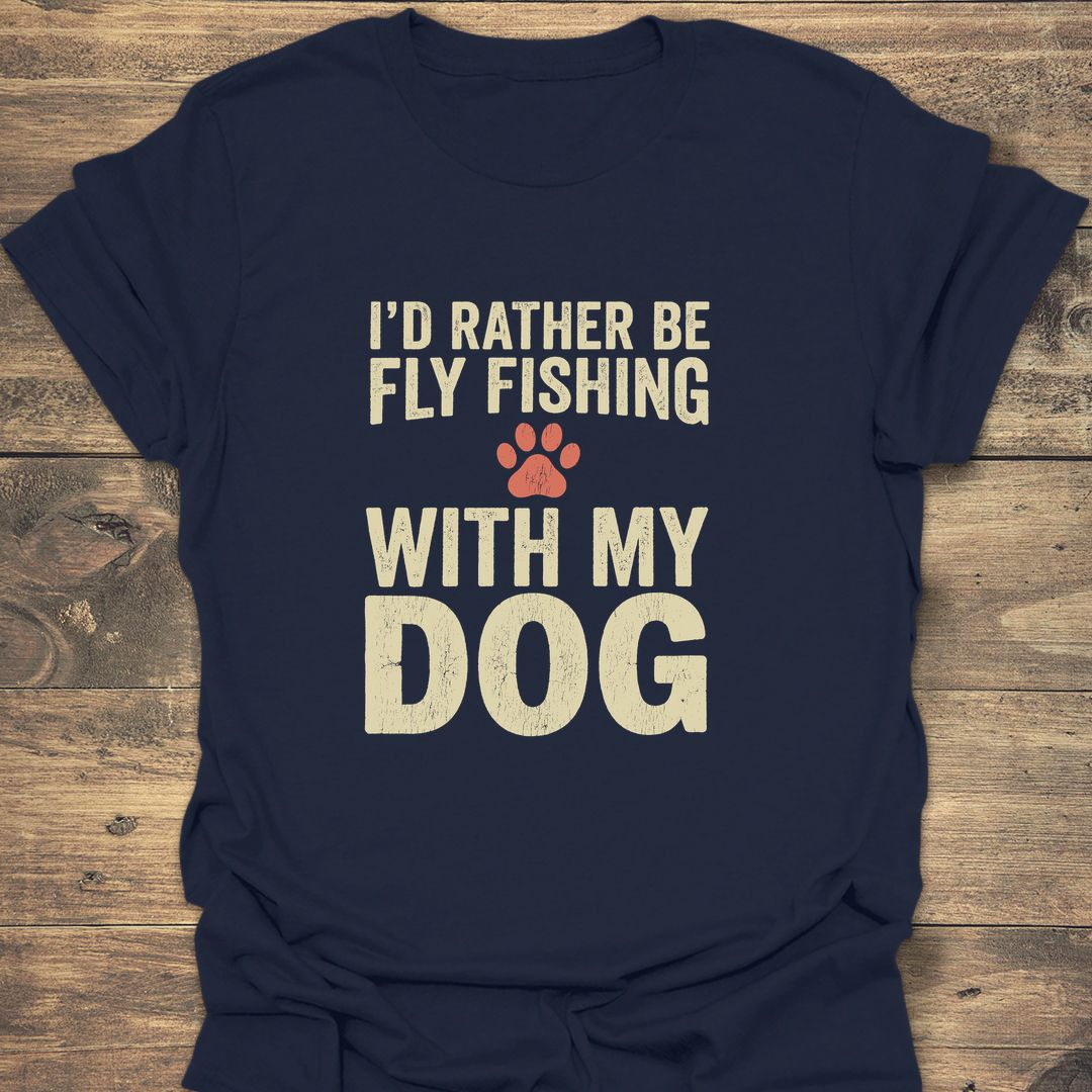 Rather Be Fly Fishing With - Navy t-shirt