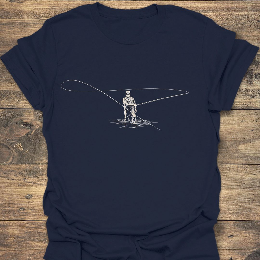 Wading Angler Loop Cast - Navy t-shirt