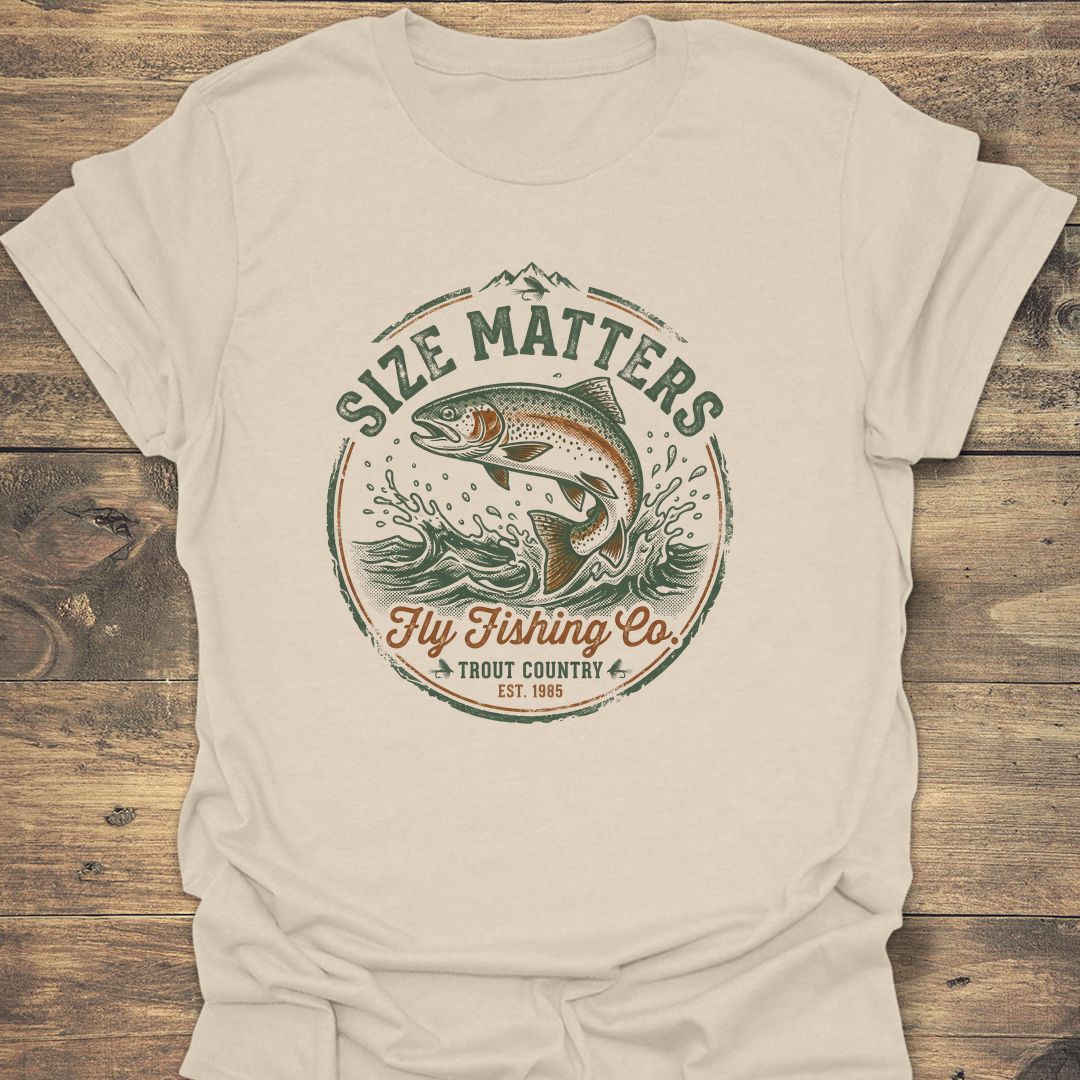 Size Matters Trout Country - Natural t-shirt