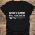 Work To Support Fly Fishing - Black t-shirt