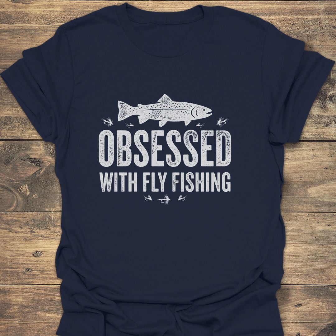 Obsessed With Fly Fishing - Navy t-shirt