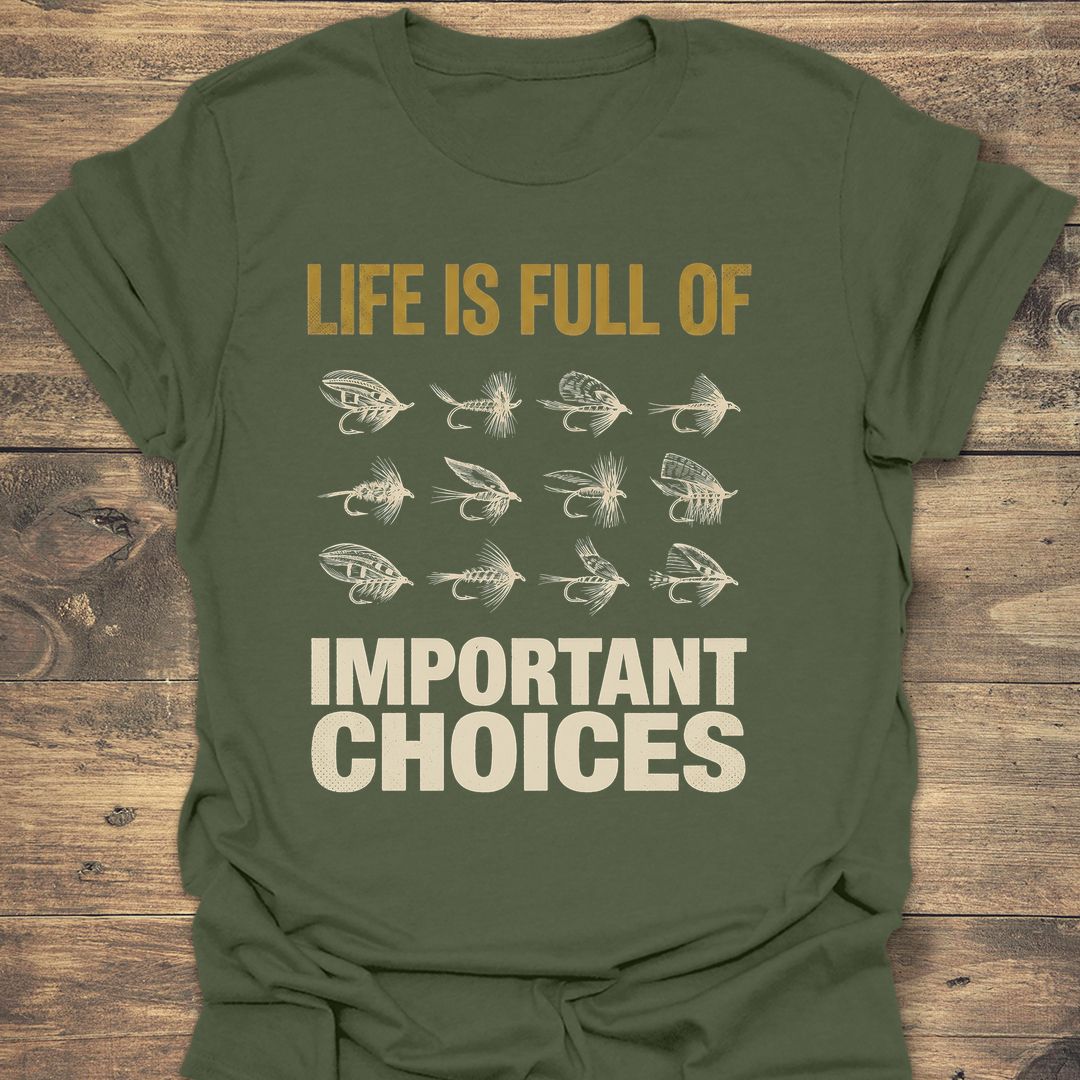Important Choices Fly Box - Military Green t-shirt