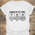 Stages Of Fly Tying - White t-shirt