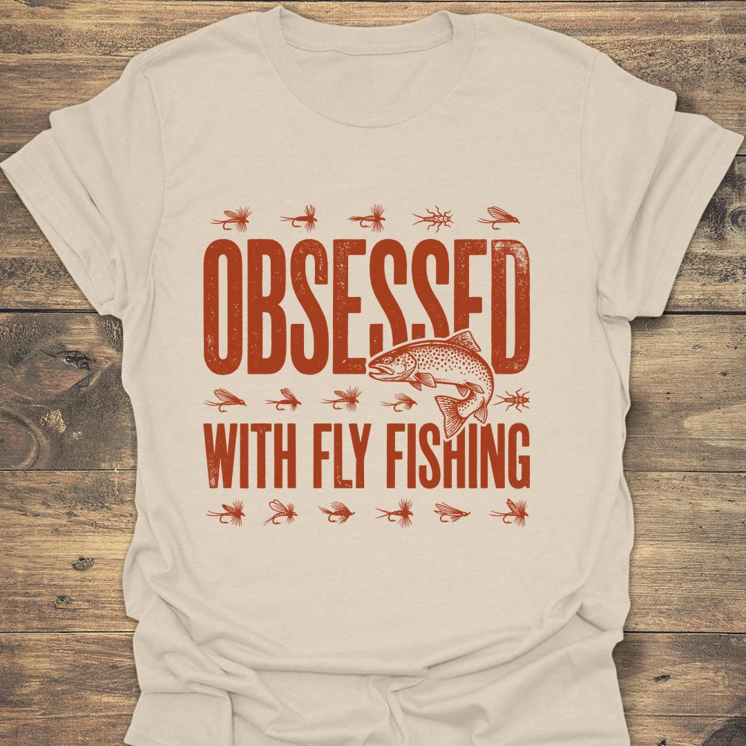 Obsessed With Fly Fishing - Natural t-shirt