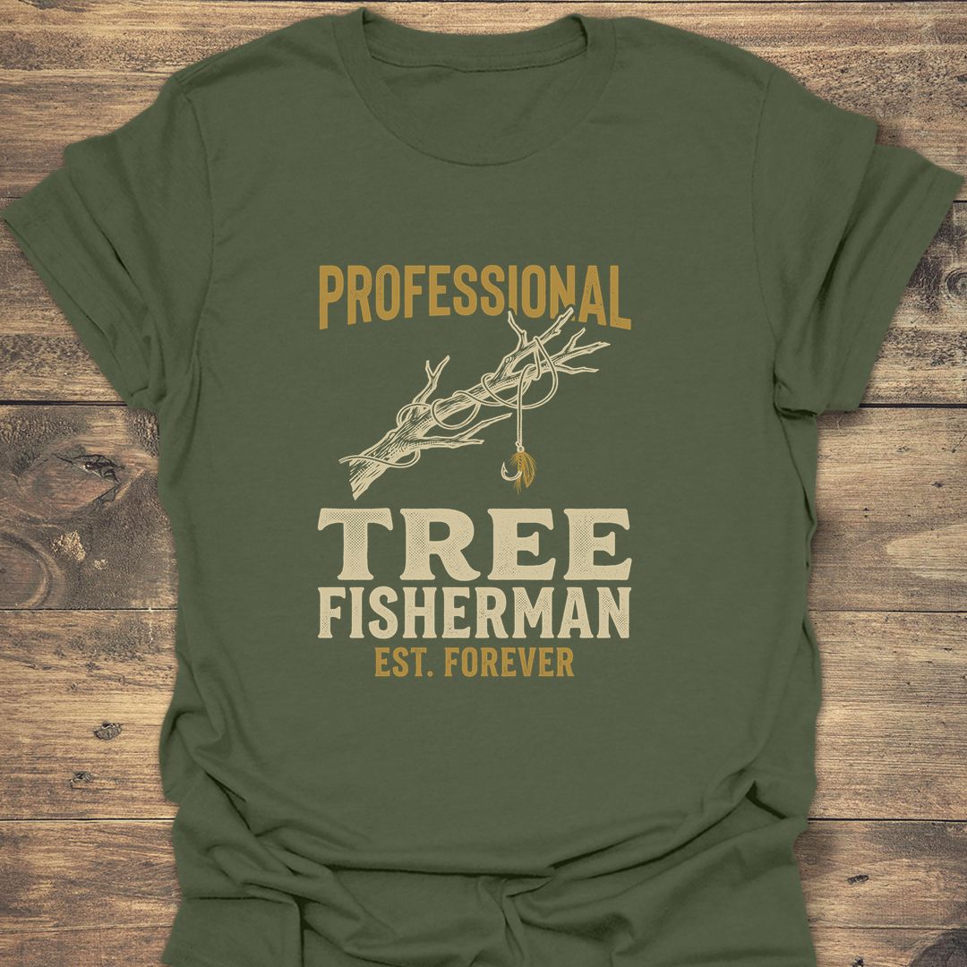 Professional Tree Fisherman - Military Green t-shirt