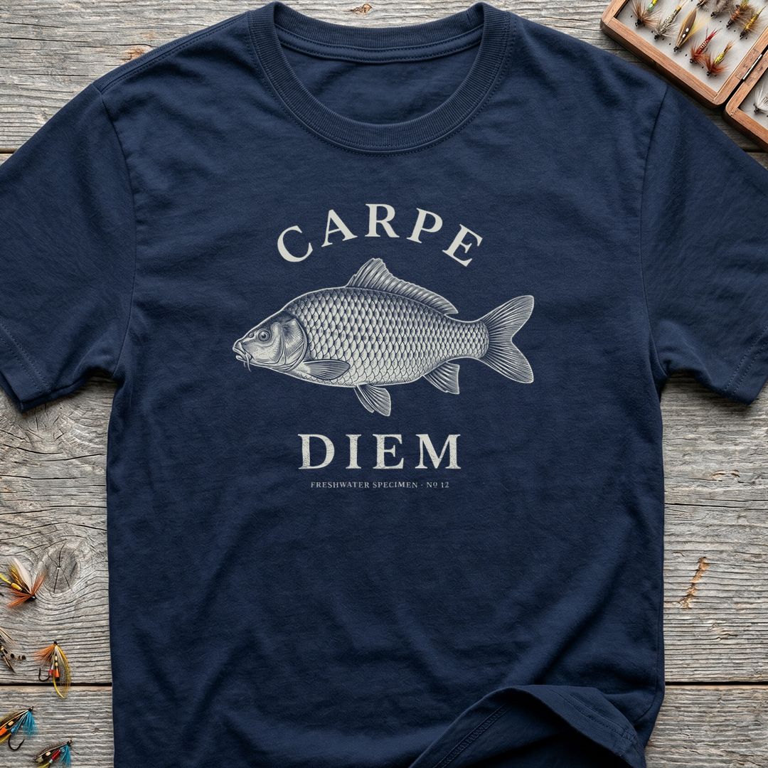 Carpe Diem Carp Specimen - Navy t-shirt