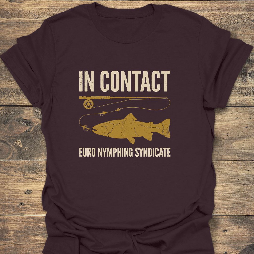 In Contact Euro Nymphing Syndicate - Dark Chocolate t-shirt