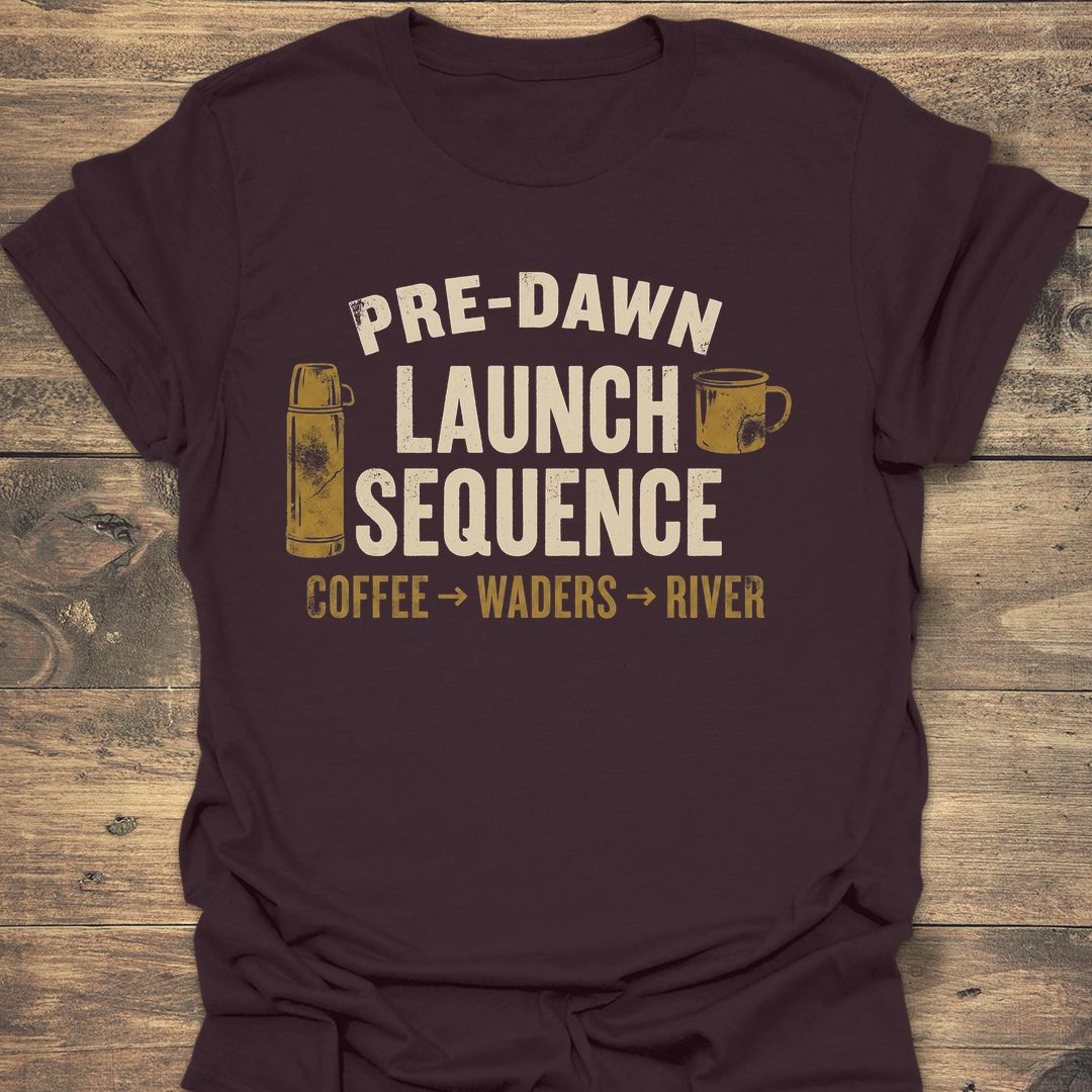 Pre-Dawn Launch Sequence - Dark Chocolate t-shirt