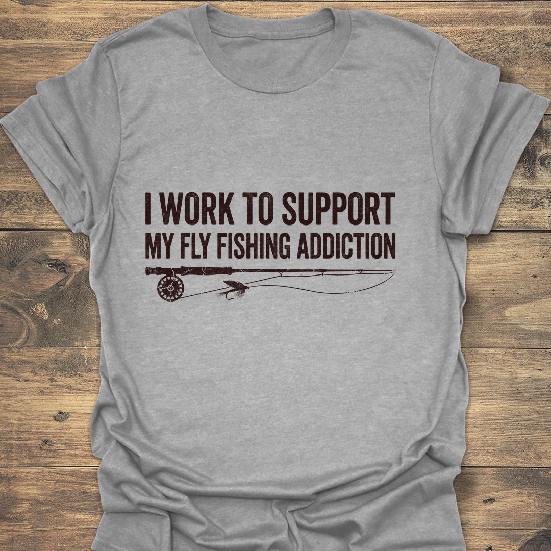 Work To Support Fly Fishing - Sport Grey t-shirt