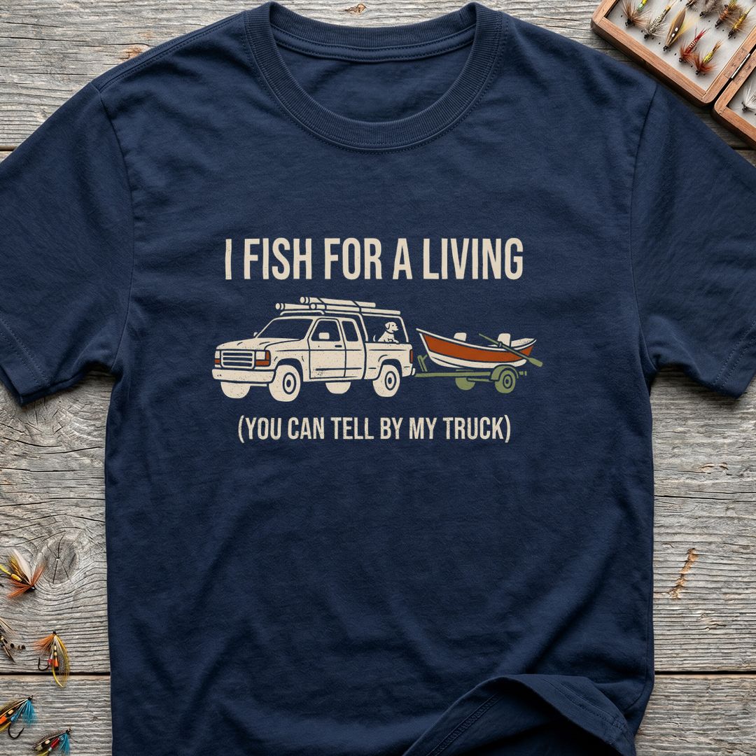 I Fish For A Living - Navy t-shirt
