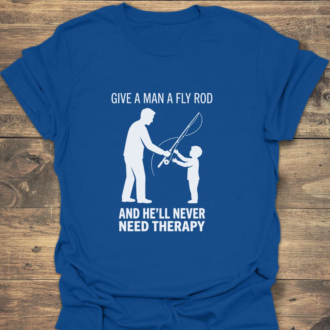 Fly Rod Beats Therapy - Royal t-shirt