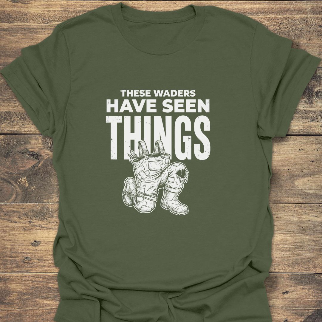 These Waders Have Seen Things - Military Green t-shirt