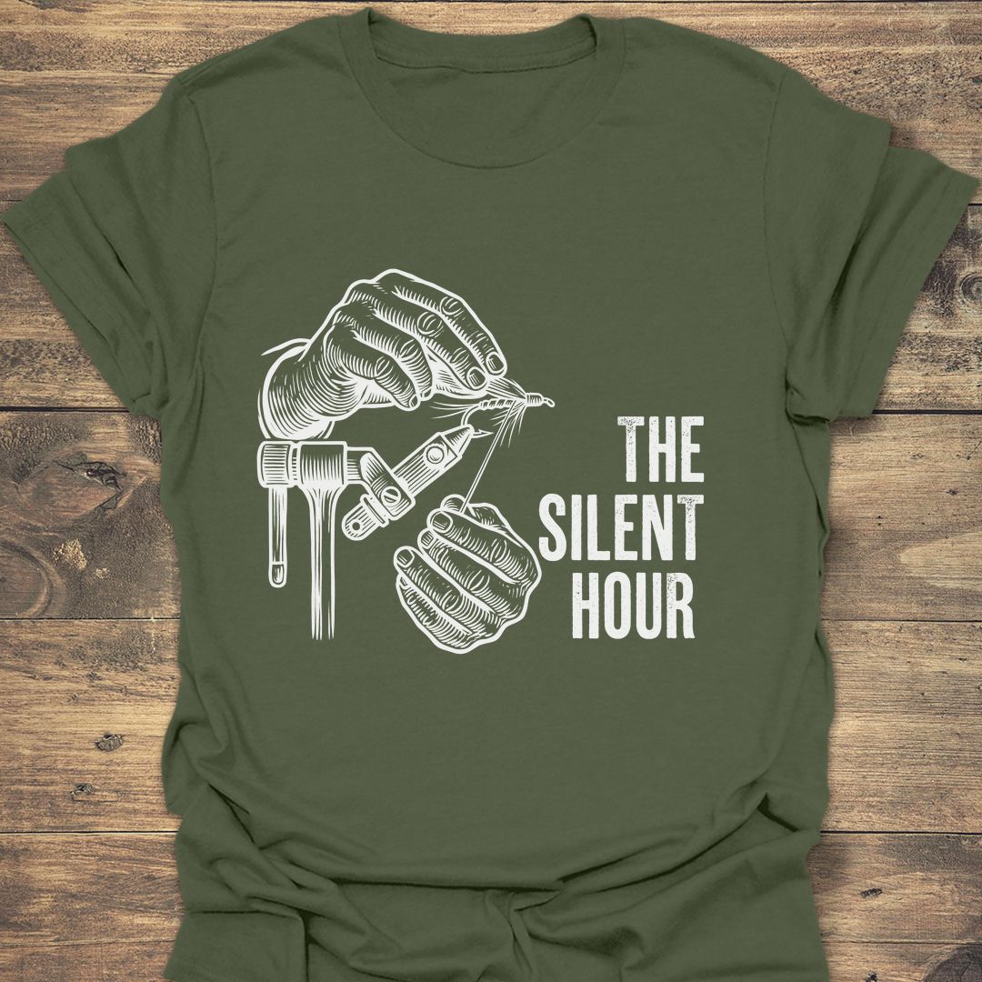 The Silent Hour Fly Tying - Military Green t-shirt