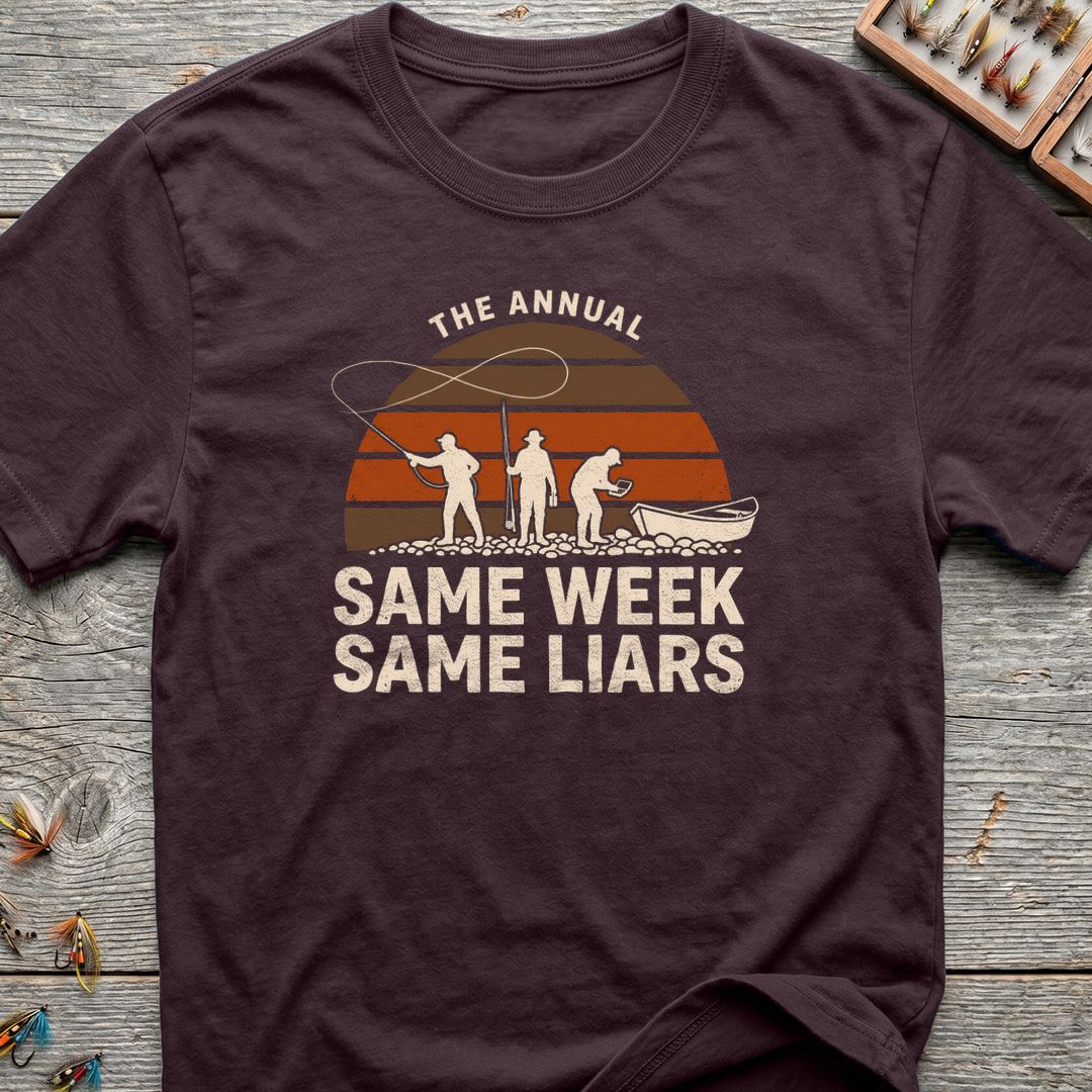 Same Week Same Liars - Dark Chocolate t-shirt