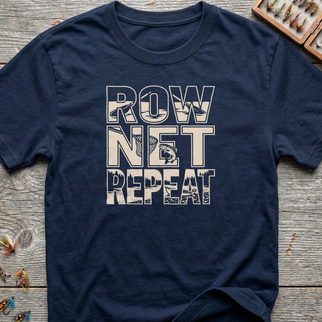 Row Net Repeat - Navy t-shirt