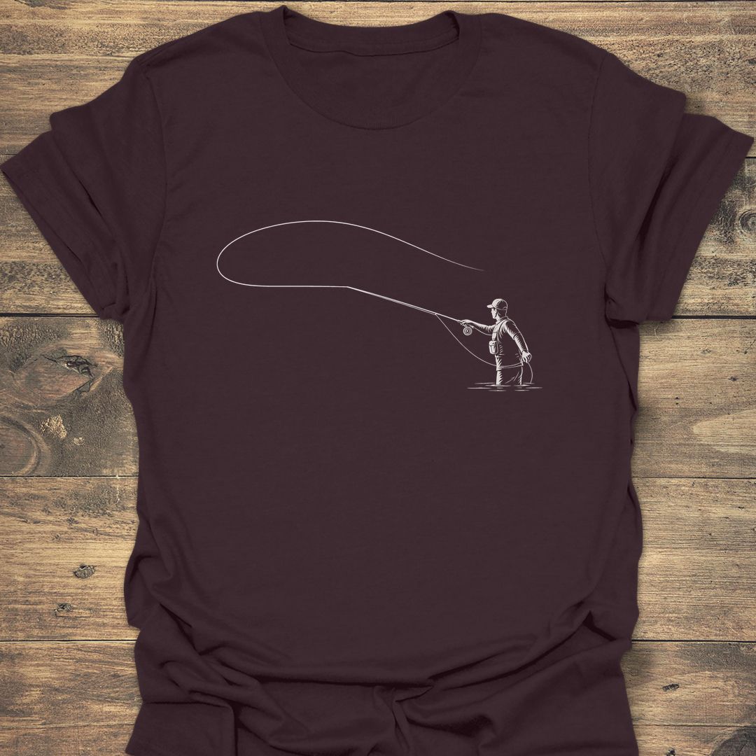 Wading Angler Loop Cast - Dark Chocolate t-shirt