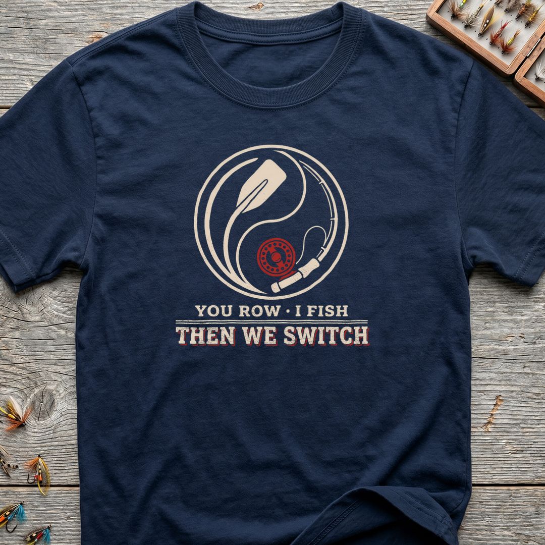 You Row I Fish Then - Navy t-shirt