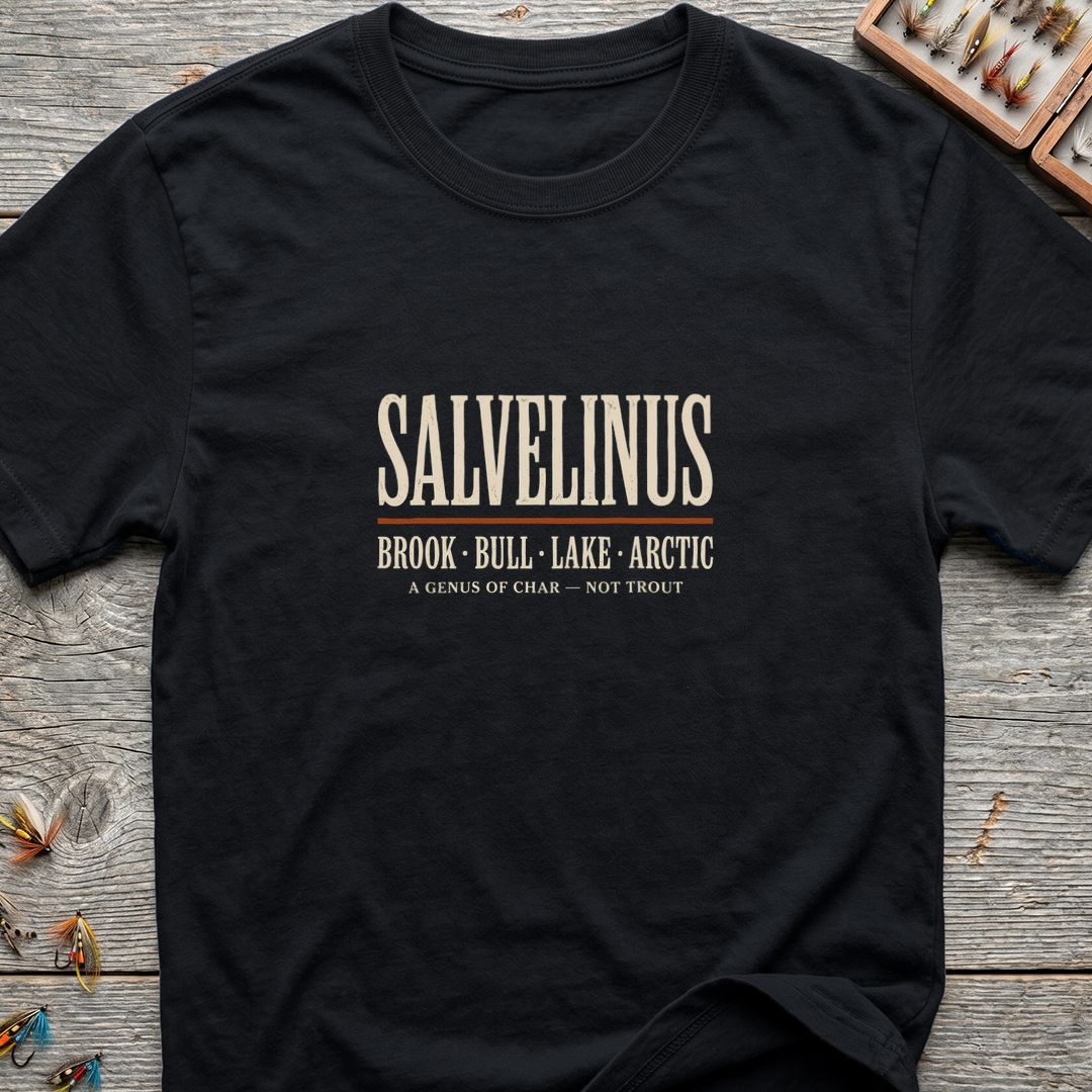 Salvelinus Genus of Char - Black t-shirt