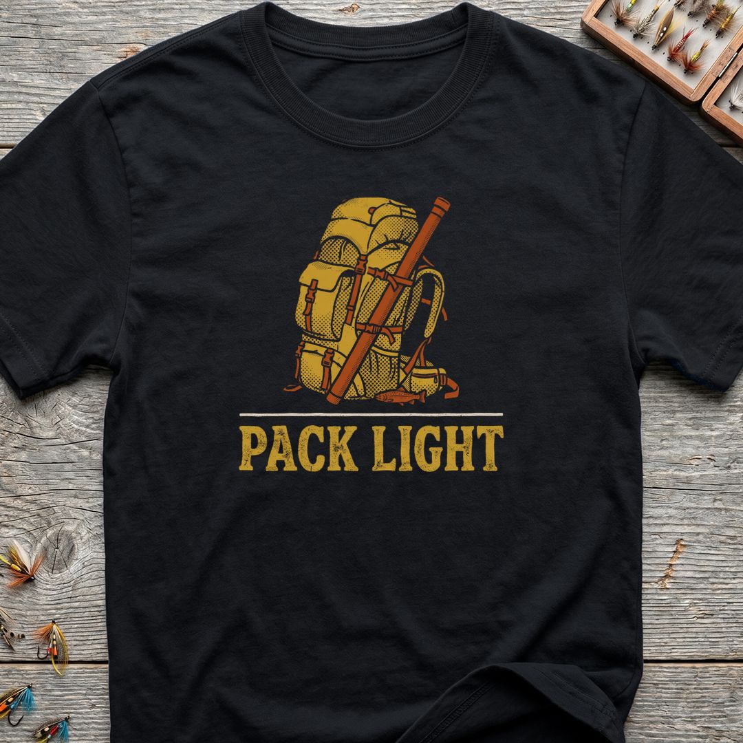 Pack Light Backcountry Fly Fishing - Black t-shirt