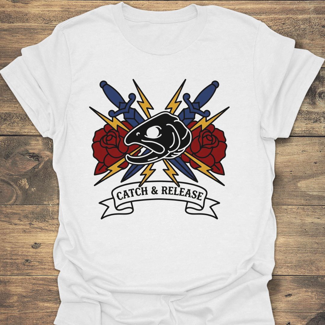 Catch & Release Tattoo - White t-shirt
