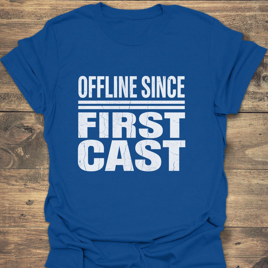 Offline Since First Cast - Royal t-shirt