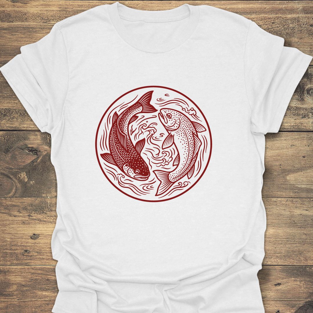 Twin Trout Yin Yang - White t-shirt