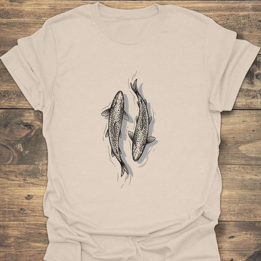 Twin Trout Current - Natural t-shirt