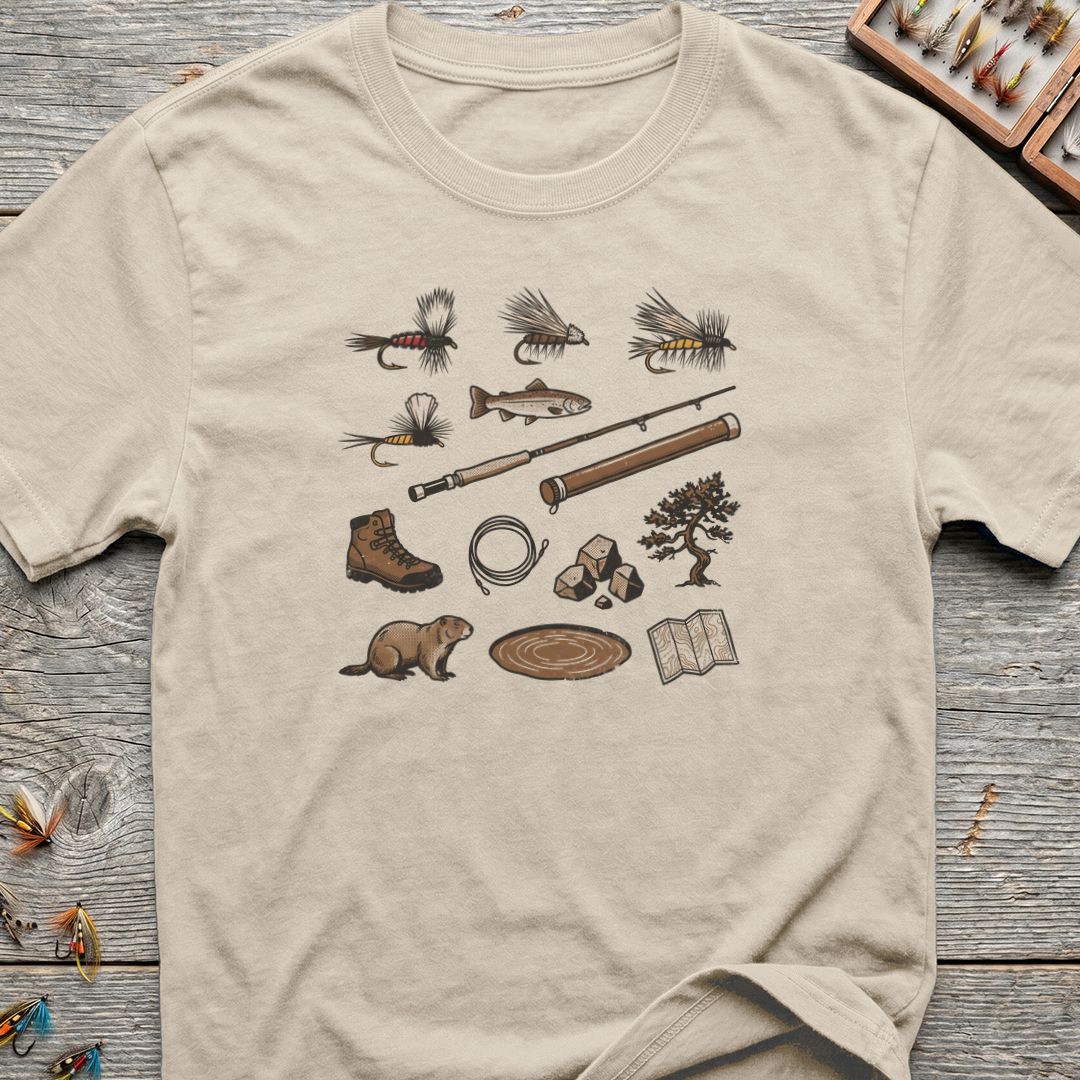 Fly Fishing Essentials Collection - Natural t-shirt