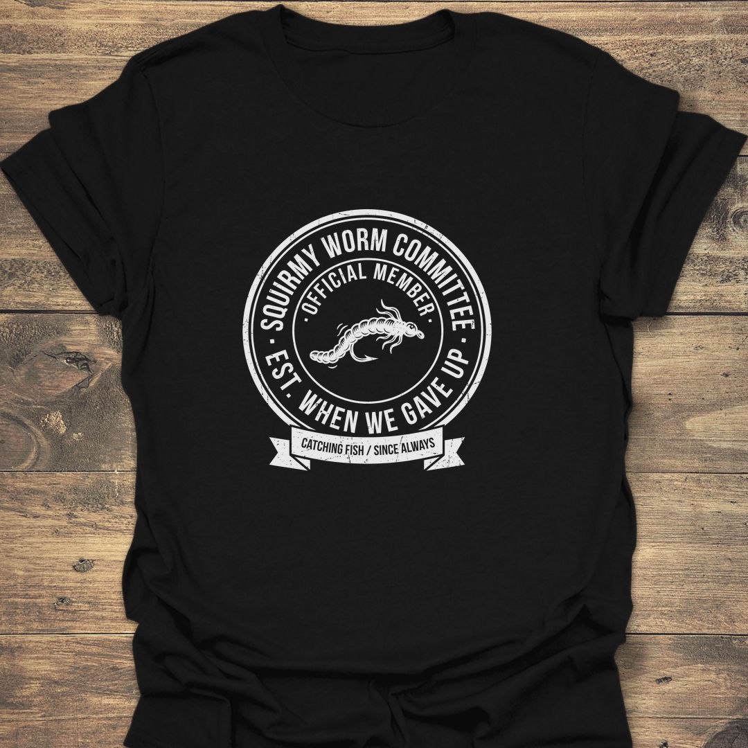 Squirmy Worm Committee - Black t-shirt