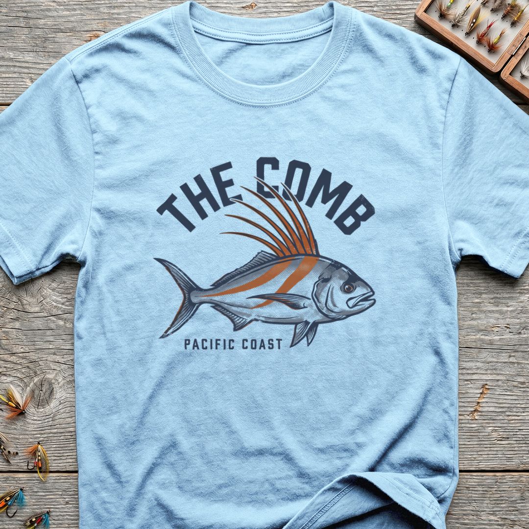 The Comb Pacific Coast Roosterfish - Light Blue t-shirt