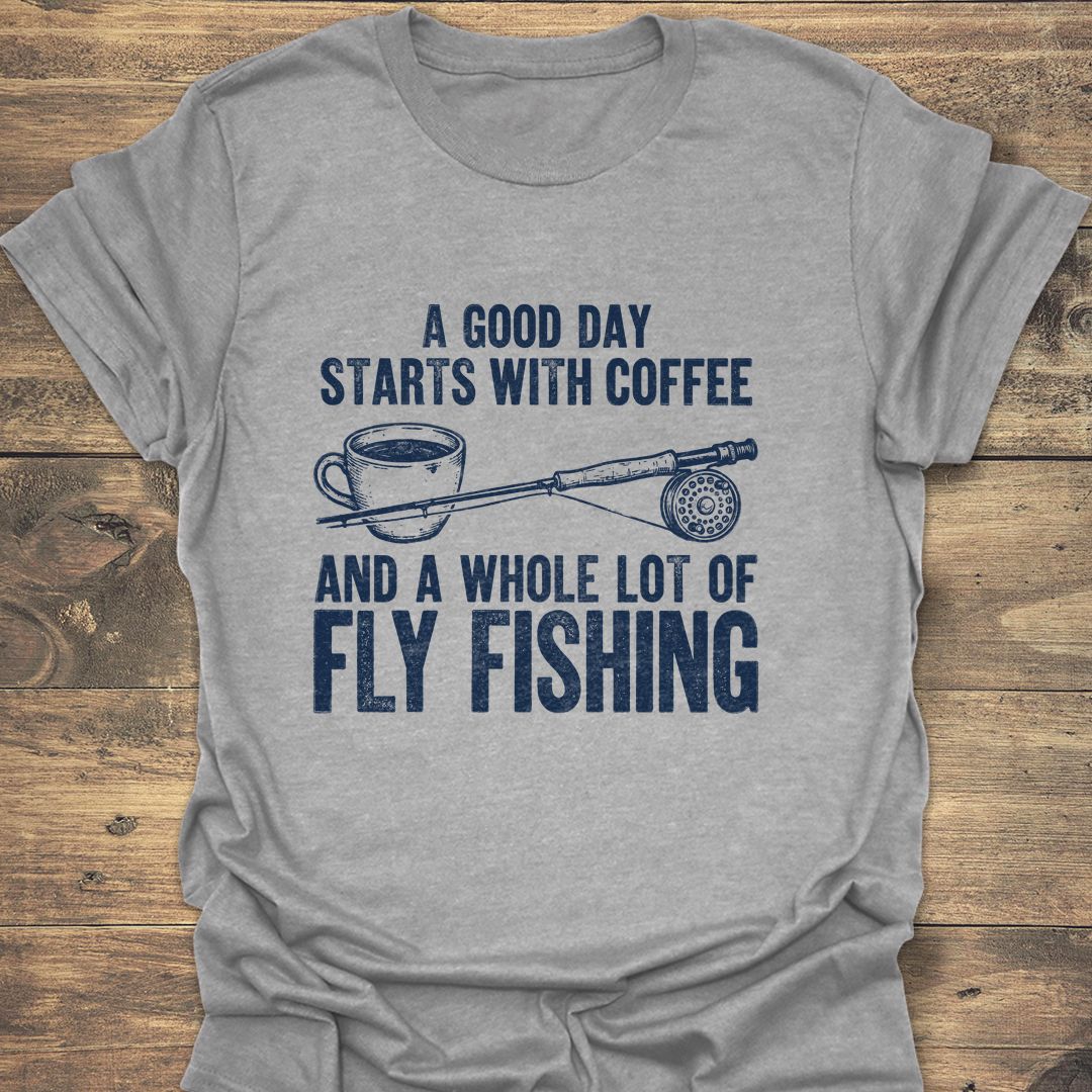 Coffee And Fly Fishing - Sport Grey t-shirt