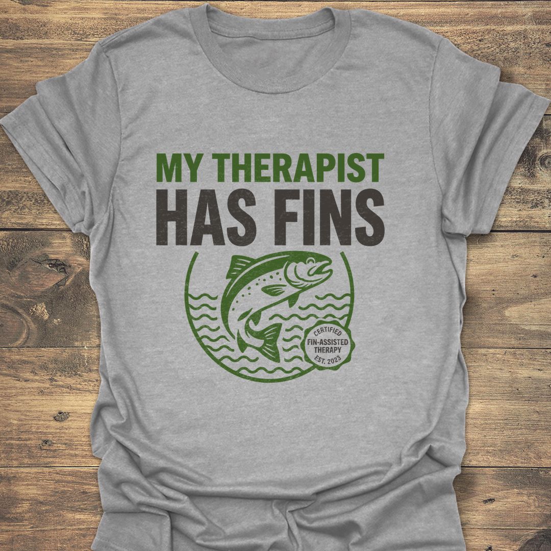 My Therapist Has Fins - Sport Grey t-shirt
