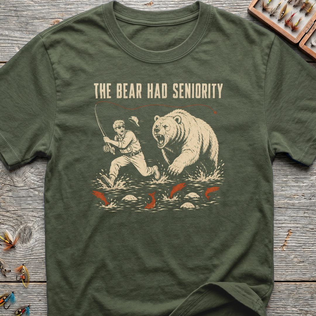 The Bear Had Seniority - Military Green t-shirt
