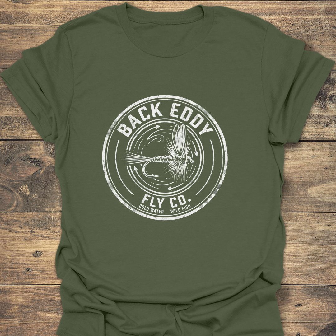 Back Eddy Fly Co - Military Green t-shirt