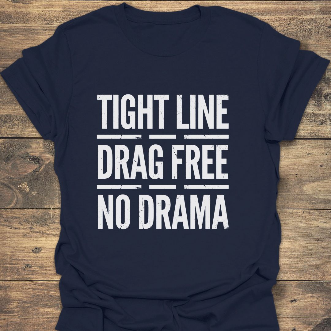 Tight Line Drag Free No - Navy t-shirt