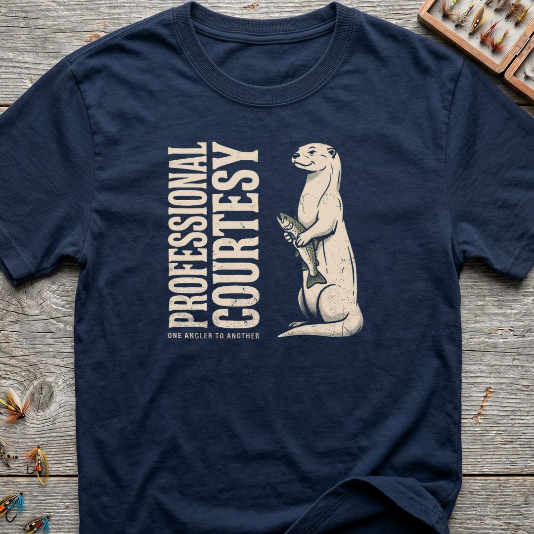 Professional Courtesy Otter Angler - Navy t-shirt