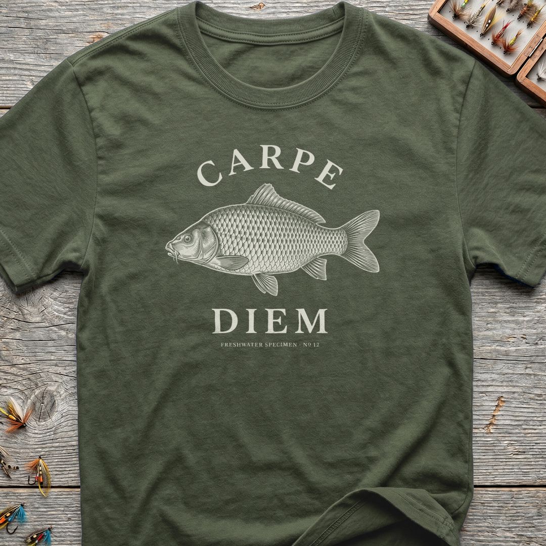 Carpe Diem Carp Specimen - Military Green t-shirt