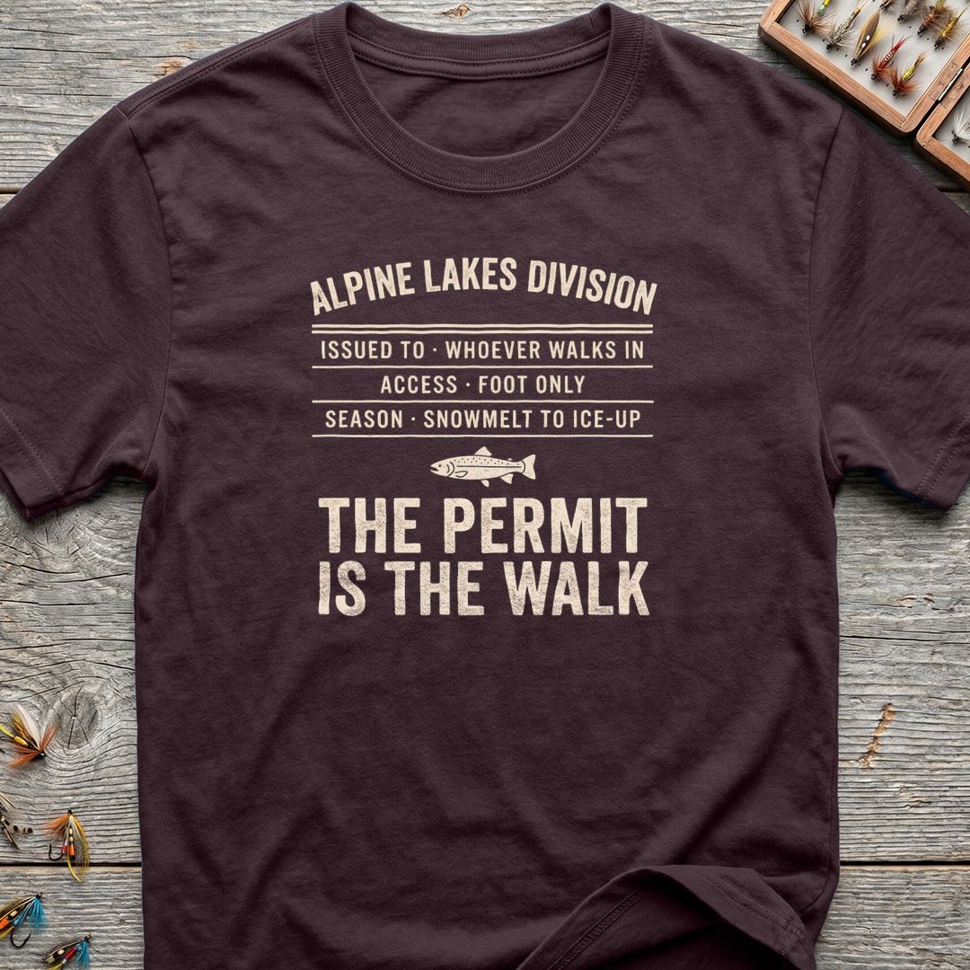 The Permit Is The Walk - Dark Chocolate t-shirt