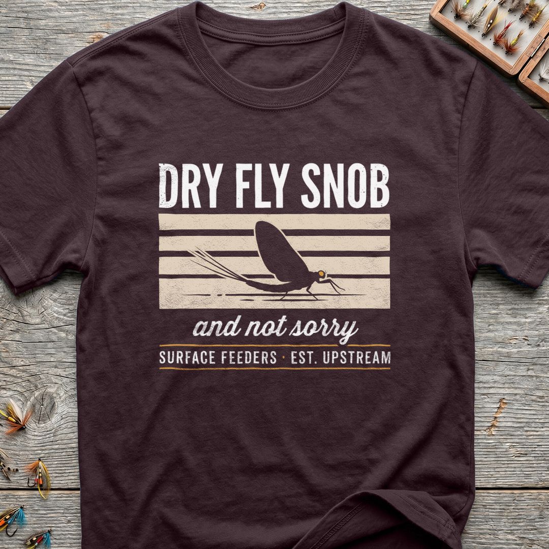 Dry Fly Snob and Not - Dark Chocolate t-shirt