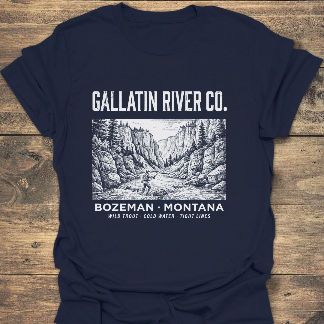 Gallatin River Co Bozeman - Navy t-shirt