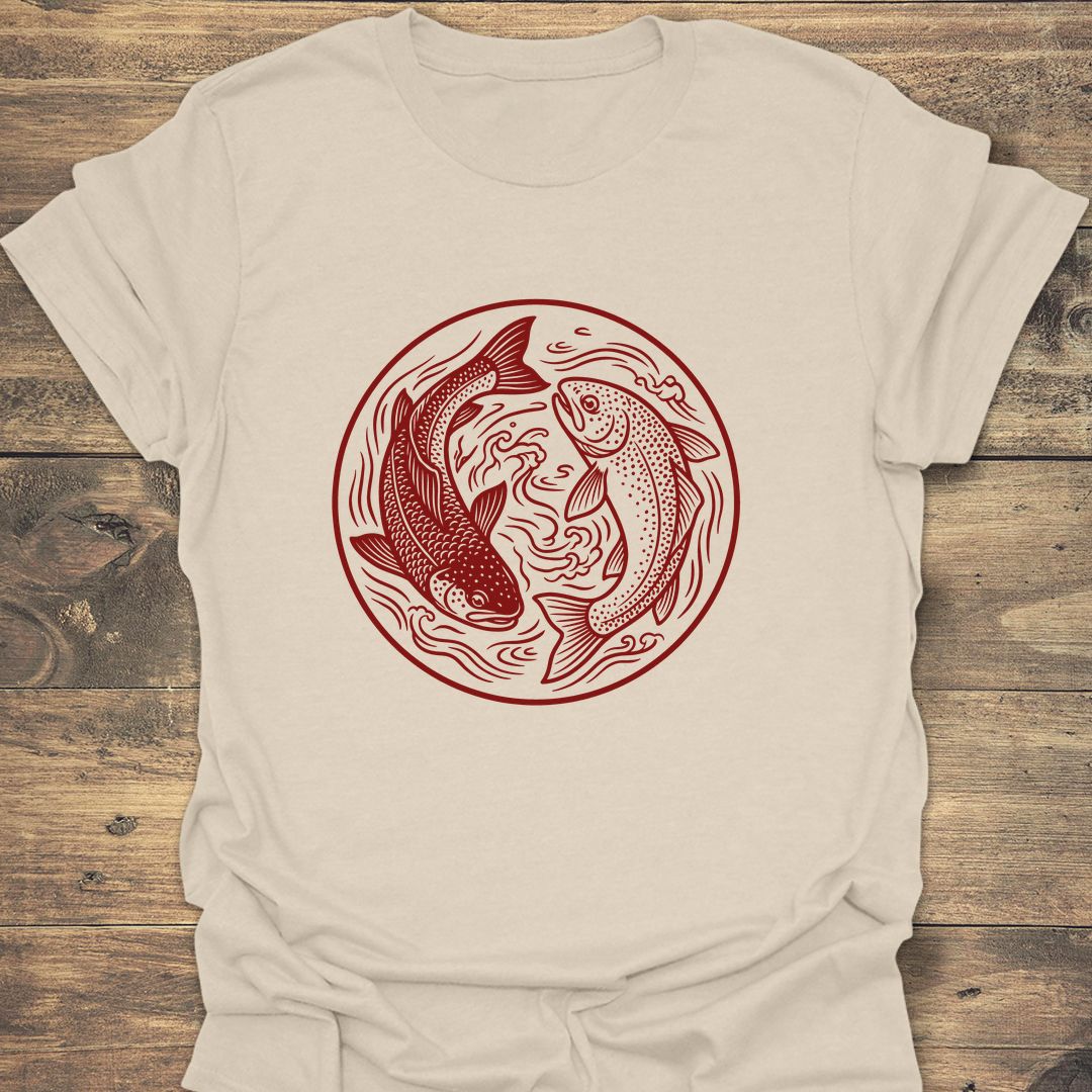 Twin Trout Yin Yang - Natural t-shirt